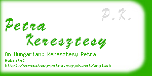 petra keresztesy business card